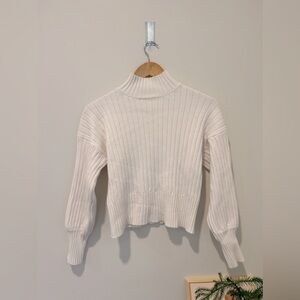 ZAFUL Women's Mock Neck Sweater Long Sleeve Ribbed Knit Basic Cropped Pullover